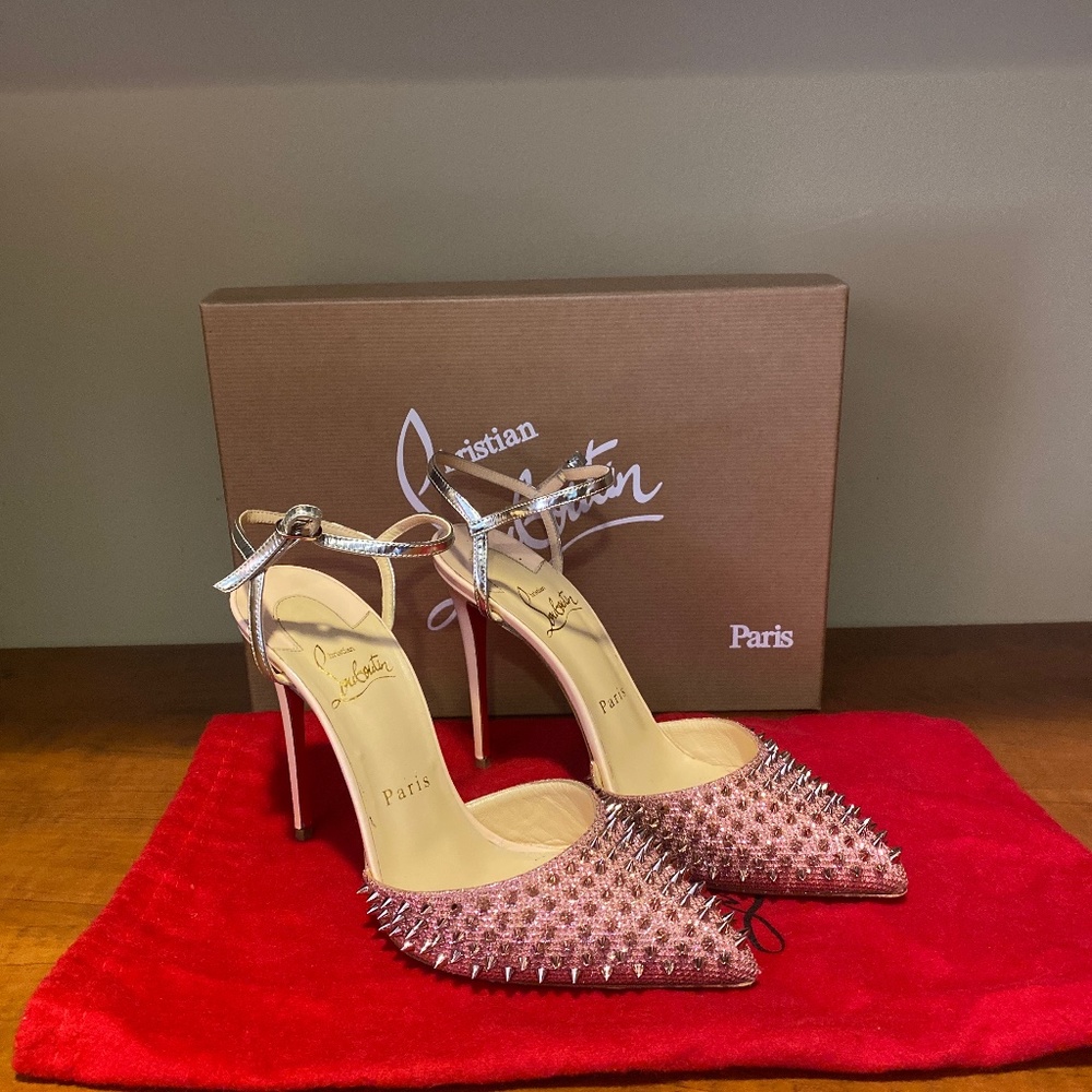CHRISTIAN LOUBOUTIN Baila Spike 100mm size 37 pink